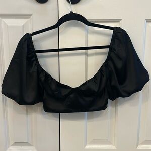 White Fox Boutique Puffy Sleeve Crop Top